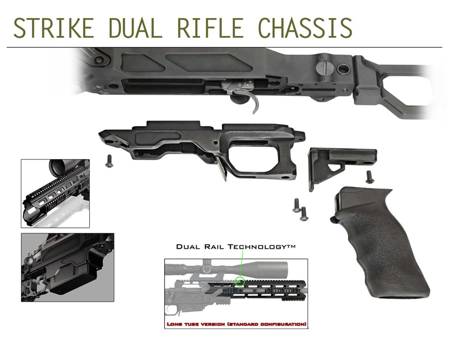 Cadex Strike Dual Strike Rifle Chassis Black Label Tactical