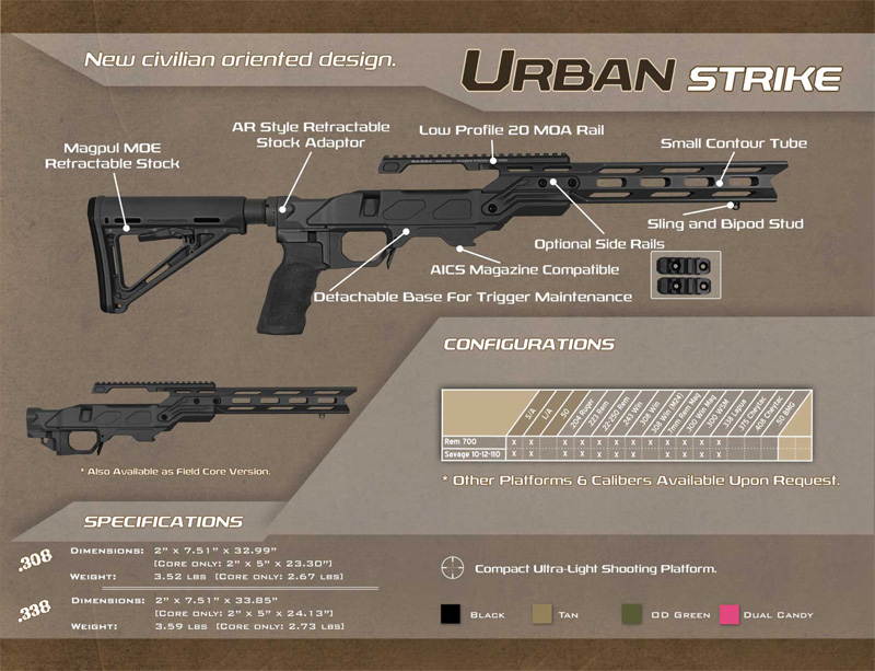 Cadex Urban Strike Rifle Chassis Black Label Tactical