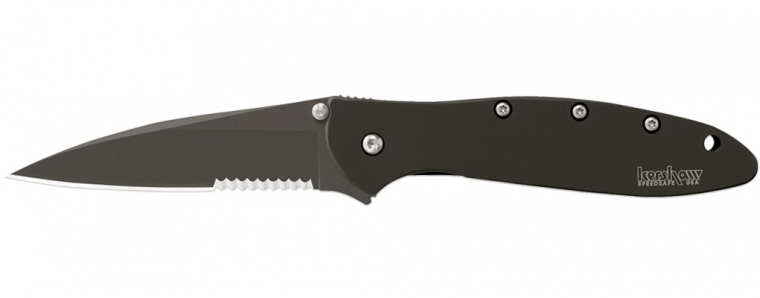 Kershaw Ken Onion Leek Serrated Knife - Black