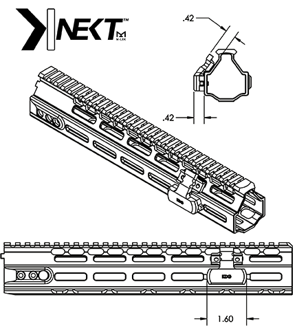 Kinetic Development Group, LLC Kinetic Development Group Kinect M-Lok Surefire Offset Mrex