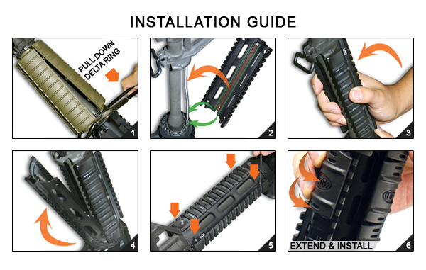 Leapers, Inc. - UTG UTG PRO Model 4/AR15 Car Length Drop-in Quad Rail, Black