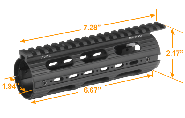 Leapers, Inc. - UTG UTG PRO Model 4/15 Car Length Super Slim Drop-in Handguard