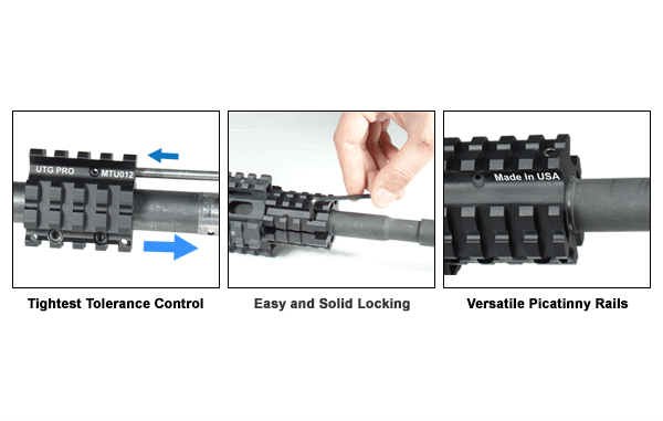 Leapers, Inc. - UTG UTG PRO Model 4 Low-pro Quad-rail Gas Block for .75