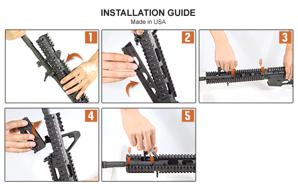 Leapers, Inc. - UTG UTG PRO Model4/AR15 Extended Car Length Drop-in Quad Rail