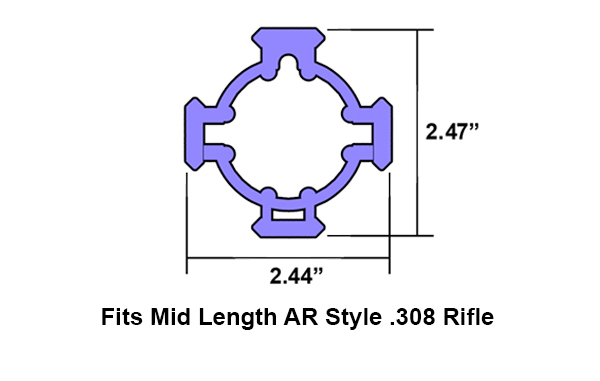 UTG PRO AR308 2-PC Drop-in Mid Length Quad Rail for SW MP10