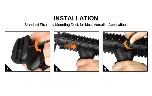 Leapers, Inc. - UTG UTG Ambidextrous Combat Foregrip, Symmetric Contour-Black