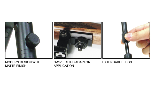 Leapers, Inc. - UTG UTG Shooter's Sniper Bipod, Rubber Feet, Height 8.7