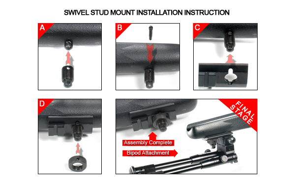 Leapers, Inc. - UTG UTG Shooter's Sniper Bipod, Rubber Feet, Height 8.7