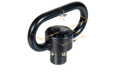 Leapers, Inc. - UTG UTG Heavy Duty Push Button QD Sling Swivel, 1.25